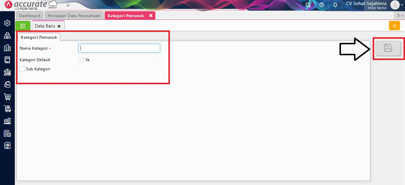 Cara membuat kategori pemasok